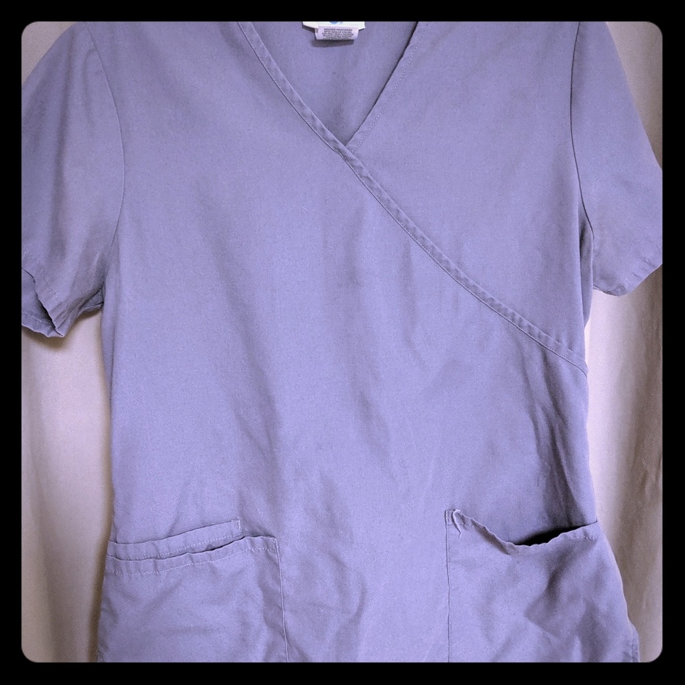 Gray scrub top